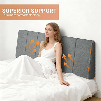 Queen Size Headboard Only-No Assembly, Upholstered Headboard Queen Size Linen Fabric Modern Style Headboards for Adjustable Bed Extra-Thick, Dark Gray