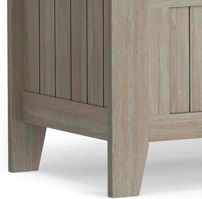 SIMPLIHOME Acadian Entryway Storage Bench - 48 inch Wide Solid Wood Hallway Seat in Distressed Grey, Transitional Bench for Entryway or Living Room with Lift-Up Lid and Spacious Storage