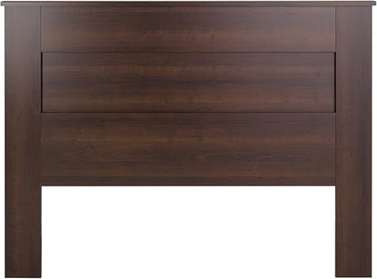 Prepac Stylish Flat Wood Panel Headboard for Queen Size Beds, Simplistic Wooden Queen Headboard 2.25" D x 64.5" W x 48" H, Espresso, EHFQ-1301-1