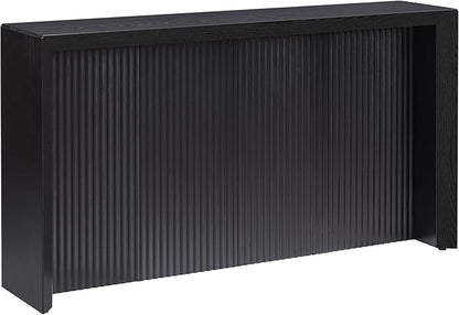 Henn&Hart 56'' Wooden Rectangular Fluted Console Table Entryway Table, Sofa Table for Entryway, Living Room, Couch, Hallway, or Office, Black Grain