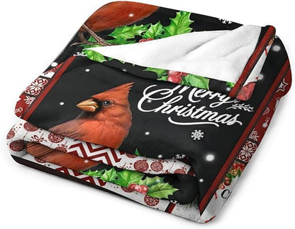 Cardinal Christmas Throw Blanket - Soft, Warm & Cozy Fleece for Kids & Adults - 60"x80"