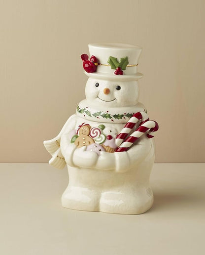 Lenox 896362 Happy Holly Days Snowman Cookie Jar, Christmas & Holiday Decor