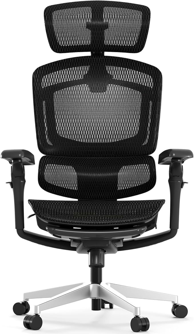 FLEXISPOT ErgoX-PRO Ergonomic Office Chair with Footrest Black – 5D Lumbar, 7D Armrests, 4D Headrest, 551LB Capacity, AeroWeave 5.0 Mesh Seat – Office, Gaming, Bedroom