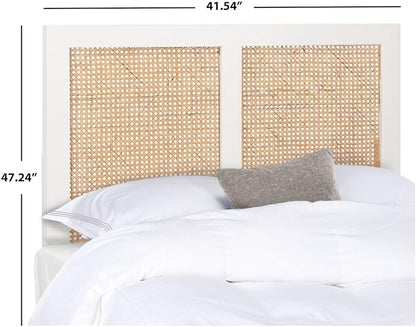 SAFAVIEH Home Collection Vienna White Wash Cane Twin Headboard Platform, Single (HBD8004C-T)