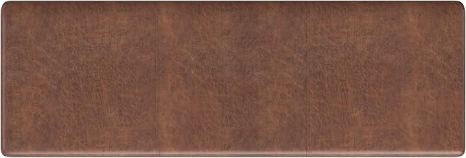 SIMPLIHOME Avalon 54 Inch Wide Contemporary Rectangle Extra Large Storage Ottoman Bench in Distressed Saddle Brown Vegan Faux Leather, Assembled, For the Living Room, Entryway and Family Room