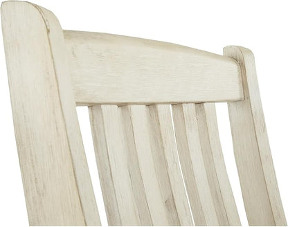 Signature Design by Ashley Bolanburg 24" Counter Height Farmhouse Barstool, 2 Count, Antique White