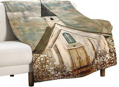 Christian Church Blanket Religious Gifts for Women Men Christian Throw Blanket for Kids Adults Soft Warm Cozy Fleece Blanket for Couch Sofa Bed 40"x50"
