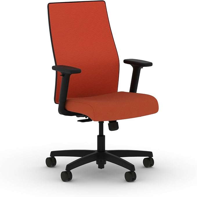 HON Ignition 2.0 Mid Back Task Chair, Spectrum Mesh, Standard Synchro-Tilt Control, Office Chair with Lumbar Support, Height and Width Adjustable Arms, Black Frame, Salamander