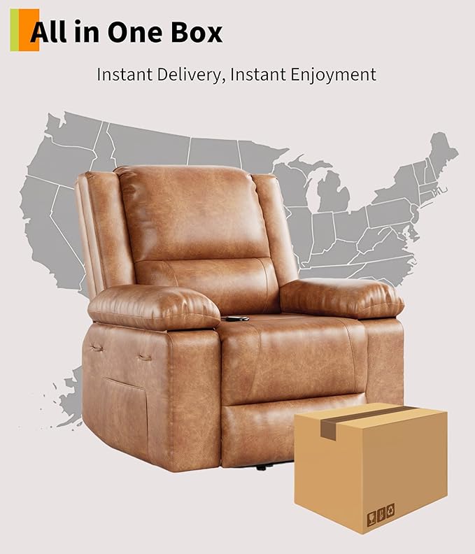GarveeHome Power Lift Recliner Chair - Heat and Massage, Faux PU Electric Lift Recliner for Elderly & Mobility Impaired, Adjustable Back and Legs, Heavy Duty Lift Chair for Seniors