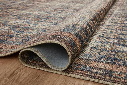 Loloi Amber Lewis Billie Collection, Ocean & Brick 2'-0" x 5'-0" Area Rug – Antique & Distressed Accent Rugs for Living Room, Bedroom, Entryway & Hallway, No Shed High Traffic Area Home Decor Rug