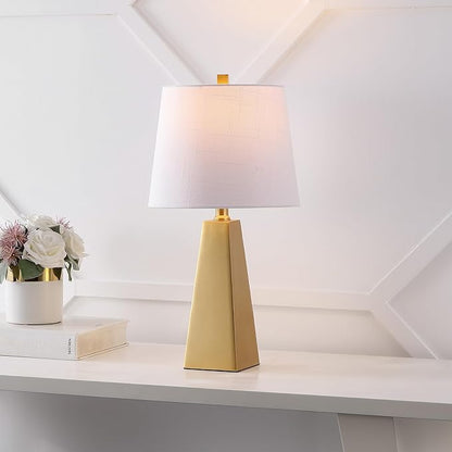 JONATHAN Y JYL1038A Owen 20.5" Resin LED Table Lamp Contemporary Bedside Desk Nightstand Lamp for Bedroom Living Room Office College Bookcase LED Bulb Included, Gold