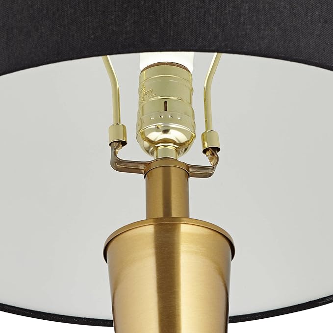 Possini Euro Design Wayne 29 1/4" Tall Modern Glam Luxury End Table Lamp with USB Ports A+C Charging Brass Finish Metal Black Marble Living Room Bedroom Bedside Nightstand House Office Home