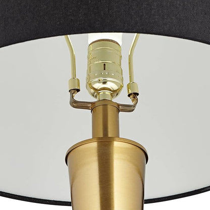 Possini Euro Design Wayne 29 1/4" Tall Modern Glam Luxury End Table Lamp with USB Ports A+C Charging Brass Finish Metal Black Marble Living Room Bedroom Bedside Nightstand House Office Home