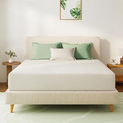 Full Size Mattress 12 Inch Green Tea Memory Foam Mattress for Cool Sleep & Pressure Relief, Medium Feel,Fiberglass Free, Bed in a Box, Removable Washable Cover, CertiPUR-US Certified