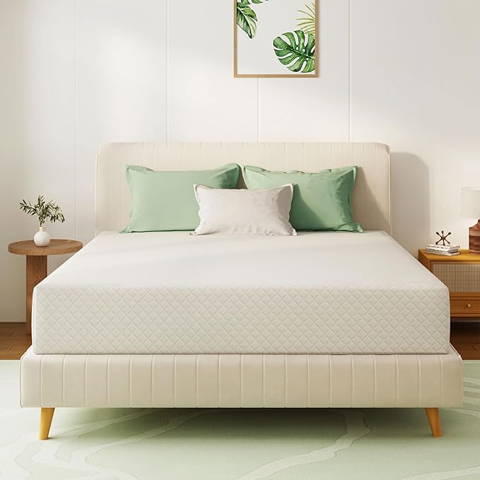 King Mattress 12 Inch Green Tea Memory Foam Mattress for Cool Sleep & Pressure Relief,Medium Feel Support, Fiberglass Free, Bed in a Box, Removable Washable Cover, CertiPUR-US Certified