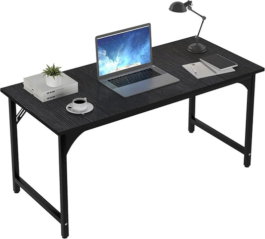 AZN Computer Desk, 47in Computer Desk, Office Desk w/Sturdy Metal Frame, Office Desk w/Water-Resistant, Scratchproof Surface, Home Office Desks w/Large Legroom for Work Study Writing Gaming, Black