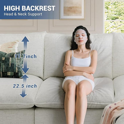 94.6" Cloud Modular Sectional Sofa, Waterproof Down Filled Sectional Sofas, High Backrest 3 Seater Sectional Couches for Living Room, Modern Modular Couch with Removable Cover, Cream White