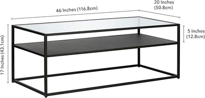 Henn&Hart Ada Coffee Table, 46" Wide, Black