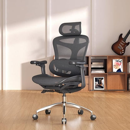 SIHOO Doro C300 Ergonomic Office Chair with Ultra Soft 3D Armrests, Dynamic Lumbar Support for Home Office Chair, Adjustable Backrest Desk Chair, Swivel Big and Tall Computer Chair Black