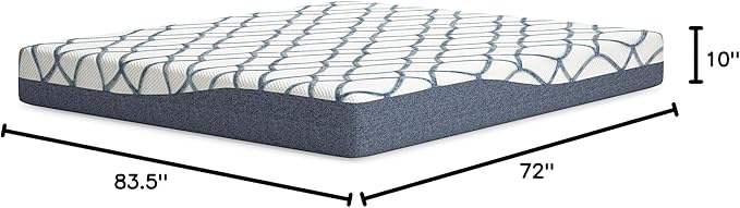 Signature Design by Ashley 10 Inch Chime Elite 2.0 Firm Green Tea Memory Foam Mattress for Cool Sleep and Pressure Relief, California King, Fiberglass Free, Mattress In A Box