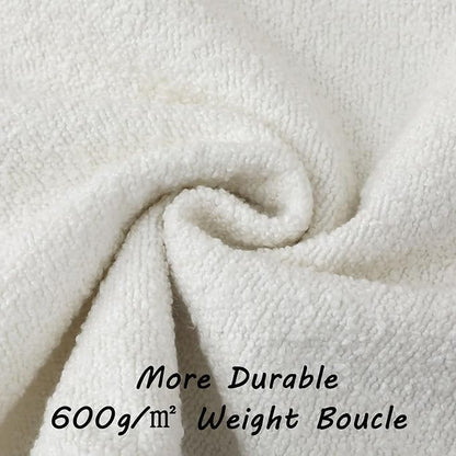 FUTEI Christmas Pack of 2 White Decorative Throw Pillow Covers 20x20 Inch Soft Cozy Solid Boucle Textured Cushion Case,Modern Home Decor for Couch Bed Living Room
