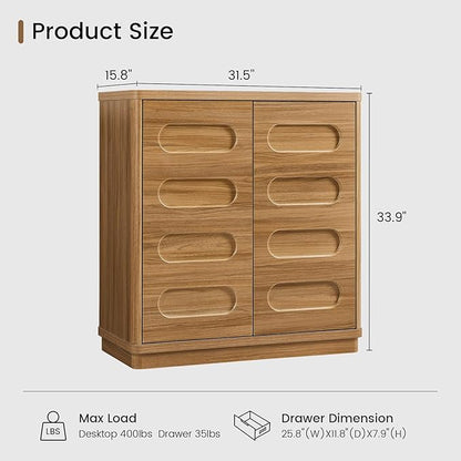 Buffet Cabinet with Storage, Arc Accent Sideboard with 2 Doors and Adjustable Shelves, Large Console Table for Dining Room, Kitchen, Living Room, Oakbrown