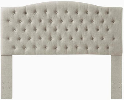 24KF Upholstered Tufted Button Linen Fabric Headboard,Comfortable Fashional Headboard Queen/Full Size,Linen