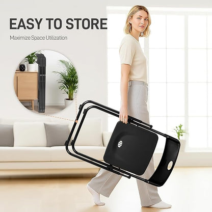 Karl home 10 Pcs Folding Chair, 300LBS Lightweight Foldable Plastic Chair, Reinforced Metal Frame Easy to Fold & Store for Indoor & Outdoor, Wedding, Party, Meeting Room, Patio and Garden, Black