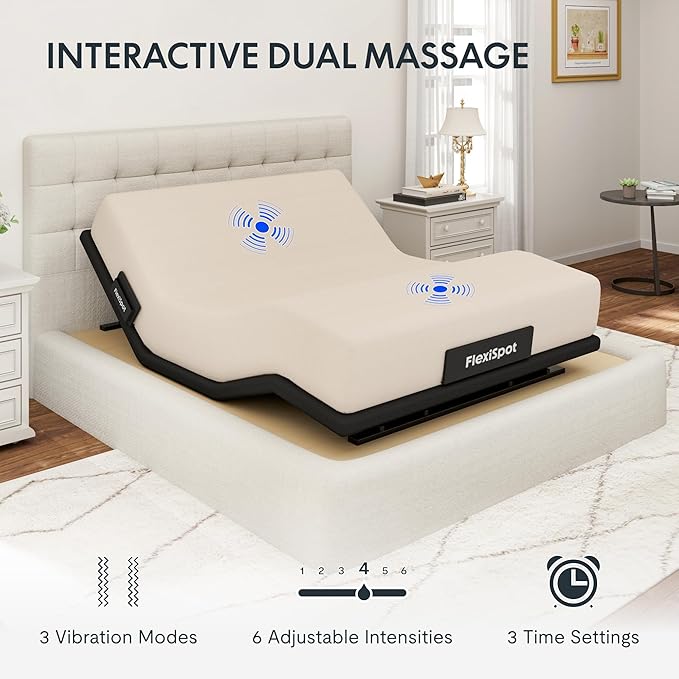 FLEXISPOT Adjustable Bed Frame Base Twin XL+12-inch Certipur-US Hybrid Mattress with Individual Pocket Spring, Quick Assembly, Massage, Zero Clearance, Whisper Quiet Durable Motor, Zero Gravity
