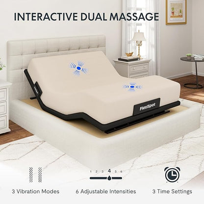 FLEXISPOT Adjustable Bed Frame Base Twin XL+12-inch Certipur-US Hybrid Mattress with Individual Pocket Spring, Quick Assembly, Massage, Zero Clearance, Whisper Quiet Durable Motor, Zero Gravity