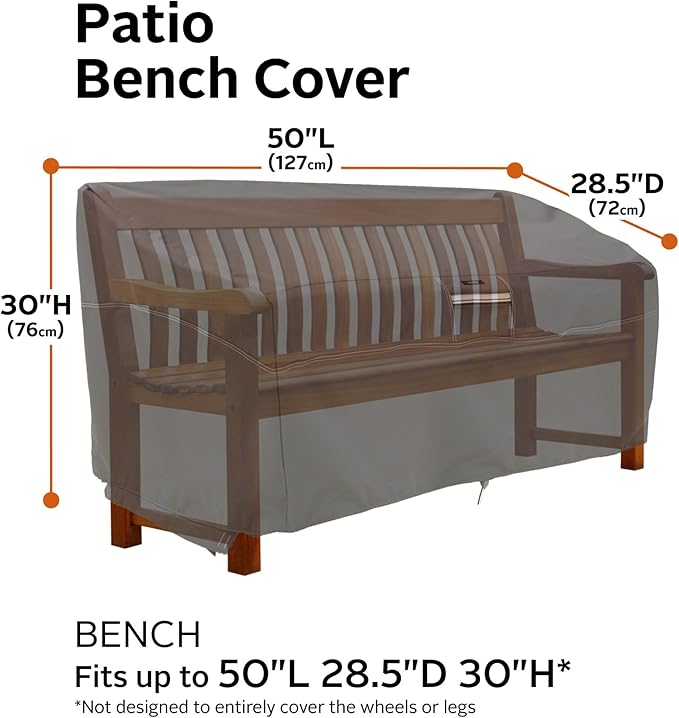 Classic Accessories Ravenna Water-Resistant 50 Inch Patio Loveseat Cover, Patio Furniture Covers