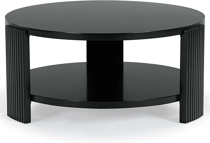SAFAVIEH Couture Collection Liabella Black Round Coffee Table