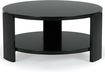 SAFAVIEH Couture Collection Liabella Black Round Coffee Table