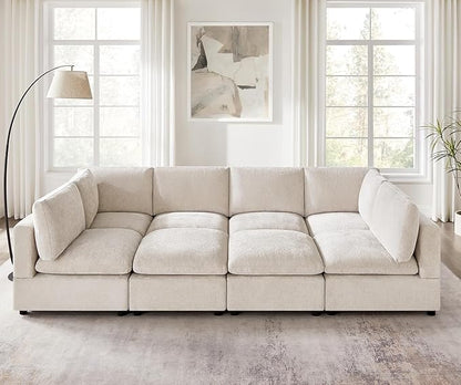VANOMi Modular Sectional Sofa, Convertible Sofa Couch Modular Sofa with Ottoman, Sleeper Sofa Bed Sectional Sofas for Living Room Small Apartments