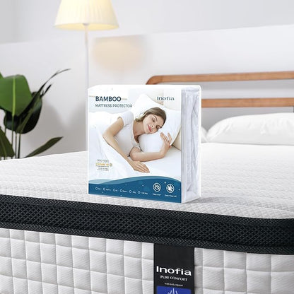 Inofia Full Mattress 12 inch - Hybrid Full Size Mattresses Cool Bed with Waterproof Rayon Mattress Protector Included, Medium Firm Feel, Motion Isolation, 101 Nights Trial