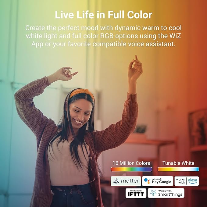 HALO 6” Smart Wi-Fi Slim Canless LED Downlight Powered by WiZ Pro, Dimmable Full Color with Smart Home Integration : HLB6099WZRGBWMWR