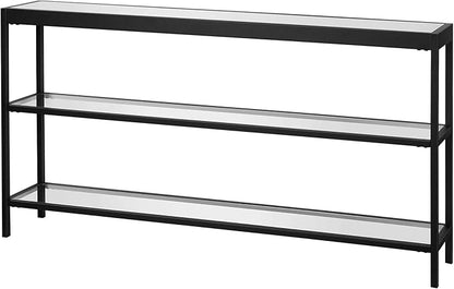 Henn&Hart 55" Wide Rectangular Console Table in Blackened Bronze, Entryway Table, Accent Table for Living Room, Hallway