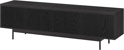 Henn&Hart Rectangular TV Stand for TV's up to 75" in Natural Black, for Home, Living Room, Bedroom, Entertainment Room, Office