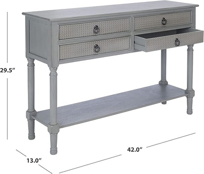 Safavieh Home Collection Haines Distressed Grey 4-Drawer Bottom Shelf Console Table