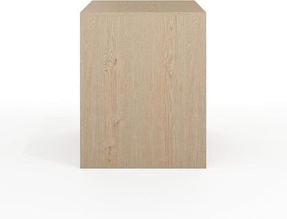Martha Stewart Kayden Home Office Modular Desk with 2 Drawers in Light Natural with Brushed Gold Hardware