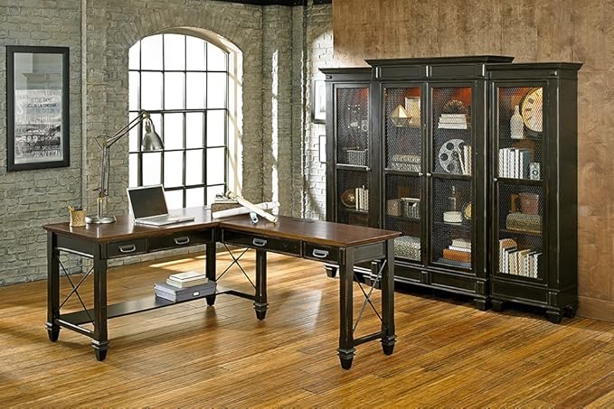 Martin Furniture Hartford Open L-Shaped Desk, Brown