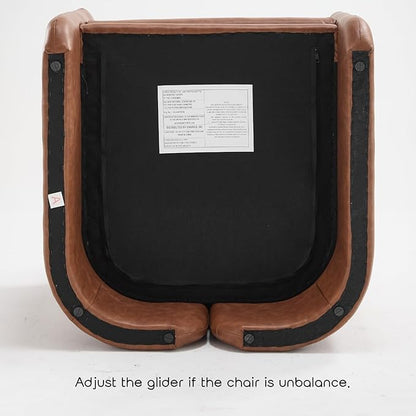 Modern Accent Barrel Chair, Single Sofa Chair with Removable Back Pillow, Comfy Pu Leather Upholstered Reading Accent Chair Lounge Armchair for Bedroom Living Room, Brown
