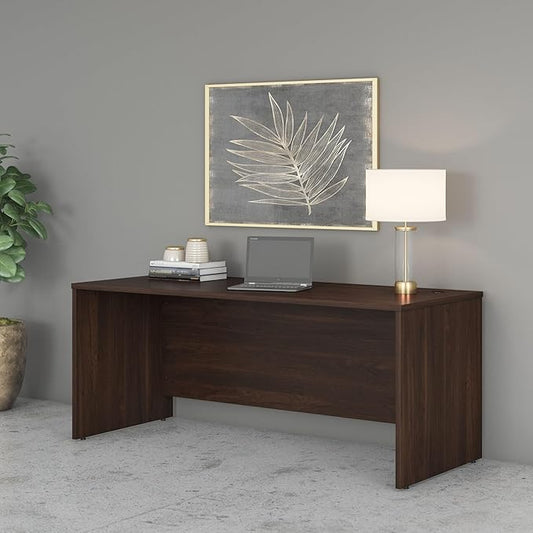 Bush Business Furniture Studio C 72W Computer Desk with Wire Management and Modesty Panel in Black Walnut, Professional Table for Home Office and Corporate Office