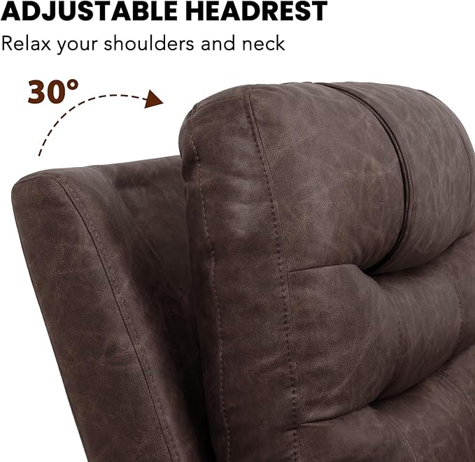 EONIX Triple Motor Lay Flat Zero Gravity Power Recliner Chair with Heating and Massage, Independent Footrest, Backrest, Headrest Adjustments, 400lbs Heavy Duty Big Man Power Recliner Chair, Brown