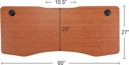 ApexDesk Elite Pro Series 60" x 27" Electric Height Adjustable Stand up Desk, Sit Stand Home Office Desk, Computer Desk - Curved Bamboo