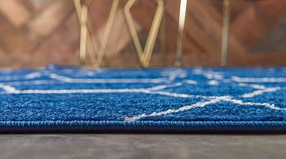 Unique Loom Trellis Frieze Collection Area Rug - Geometric (10' x 14' 1" Rectangle Navy Blue/Ivory)