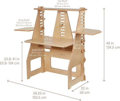 ModDesk Adjustable Desk, Standing Desk, Natural