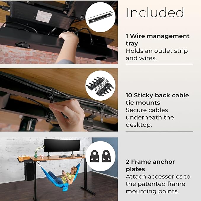 UPLIFTDESK V2 2-Leg Maple Laminate Wood Standing Desk – Adjustable Height, Advanced 1-Touch Memory Keypad, Under Desk Cable Management, Wire Grommets & Rocker Board (Black C-Frame, 48 x 30 inch)