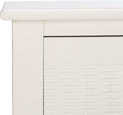 SAFAVIEH Home Collection Landers Distressed White 2-Drawer Console Table CNS5710A
