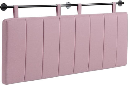 UEV King Headboard Only, Wall Mounted Hanging Upholstered Bed Head Board, Modern Vertical Channel Design of Fine Linen, Elegant Pink Fluted Headboard for Bedroom (Pink, King Size)